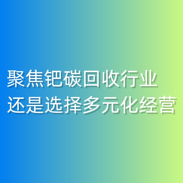 清輝鈀碳回收日記550，聚焦鈀碳回收行業(yè),還是選擇多元化經(jīng)營