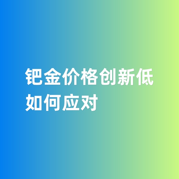 鈀碳回收，鈀金價格創(chuàng)新低，如何應對