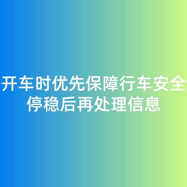 鈀碳回收,開車時優(yōu)先保障行車安全，停穩(wěn)后再處理信息